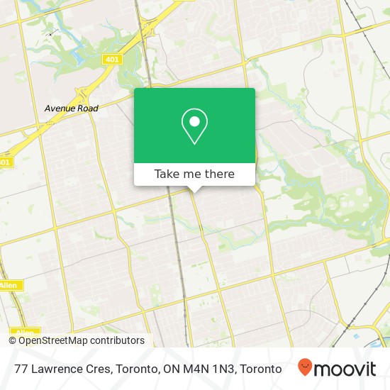 77 Lawrence Cres, Toronto, ON M4N 1N3 map