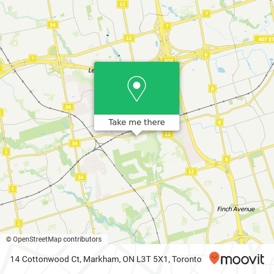 14 Cottonwood Ct, Markham, ON L3T 5X1 map