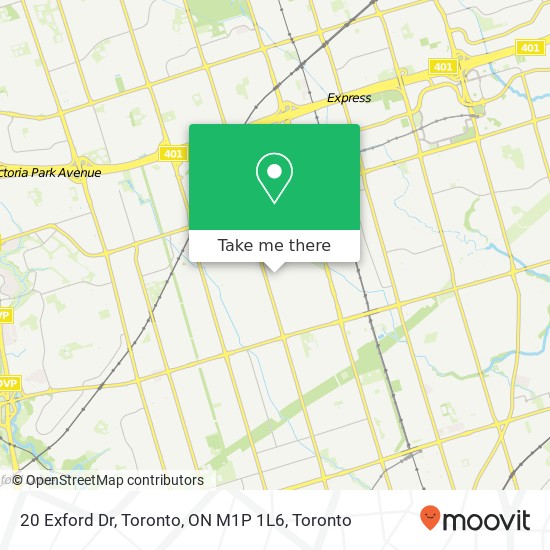 20 Exford Dr, Toronto, ON M1P 1L6 map