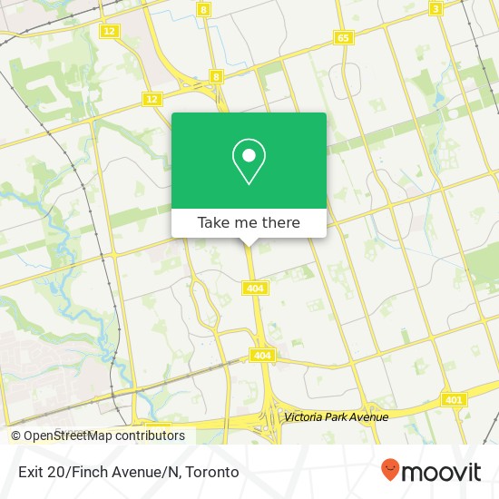 Exit 20/Finch Avenue/N map