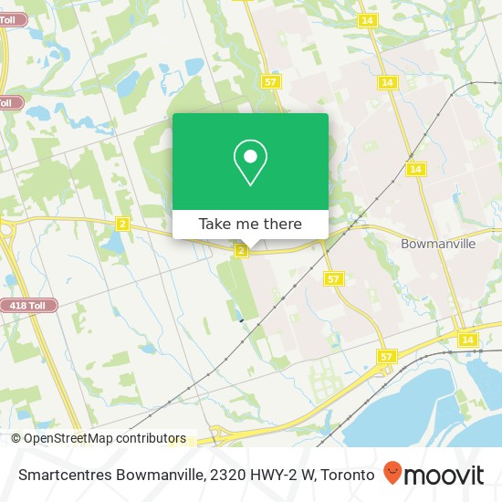 Smartcentres Bowmanville, 2320 HWY-2 W map