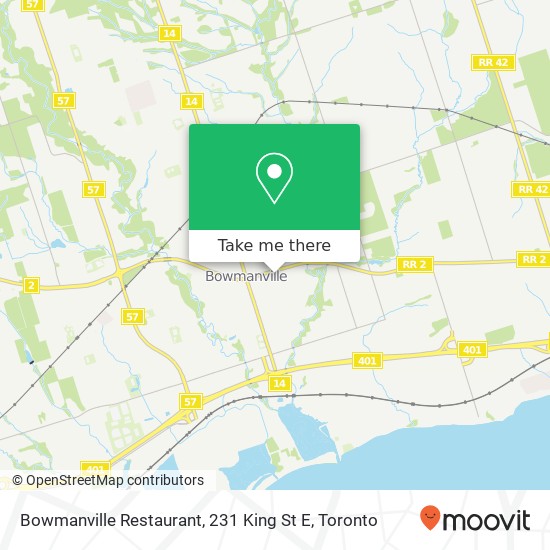 Bowmanville Restaurant, 231 King St E map