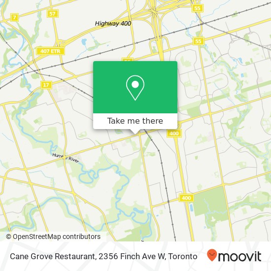 Cane Grove Restaurant, 2356 Finch Ave W map