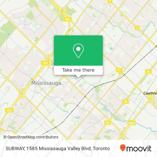 SUBWAY, 1585 Mississauga Valley Blvd plan