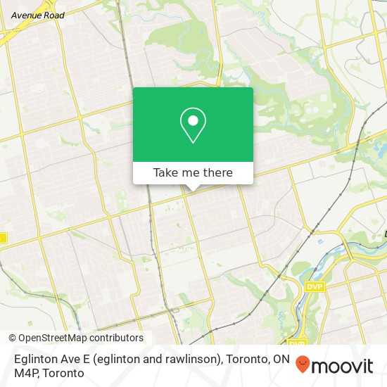 Eglinton Ave E (eglinton and rawlinson), Toronto, ON M4P map