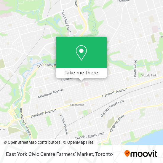 East York Civic Centre Farmers' Market map