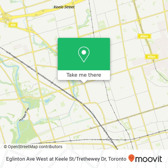 Eglinton Ave West at Keele St / Trethewey Dr map