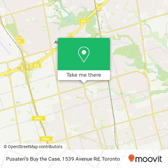 Pusateri's Buy the Case, 1539 Avenue Rd map