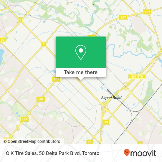 O K Tire Sales, 50 Delta Park Blvd map