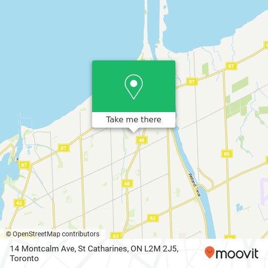 14 Montcalm Ave, St Catharines, ON L2M 2J5 map