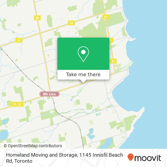 Homeland Moving and Storage, 1145 Innisfil Beach Rd map