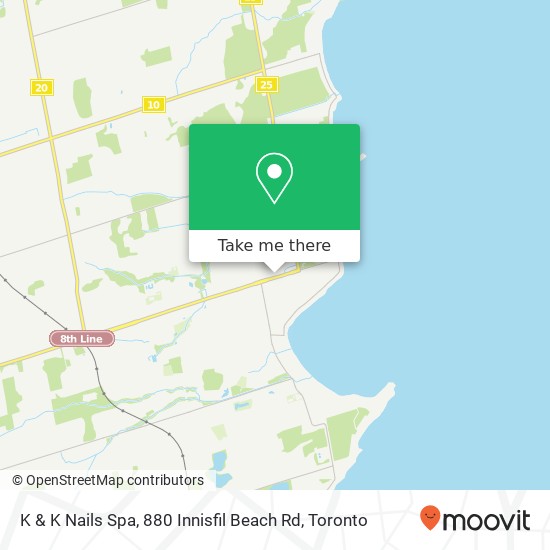 K & K Nails Spa, 880 Innisfil Beach Rd map