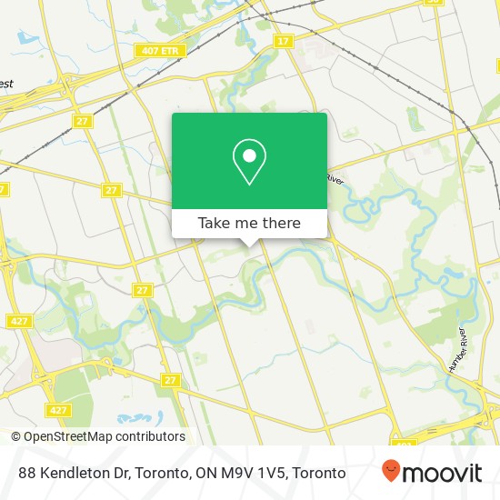 88 Kendleton Dr, Toronto, ON M9V 1V5 map