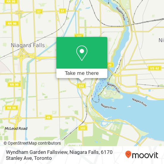 Wyndham Garden Fallsview, Niagara Falls, 6170 Stanley Ave map