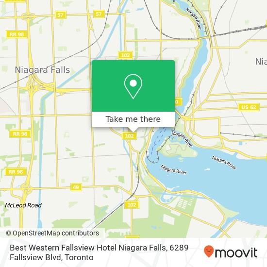 Best Western Fallsview Hotel Niagara Falls, 6289 Fallsview Blvd map
