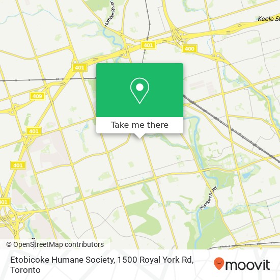 Etobicoke Humane Society, 1500 Royal York Rd map