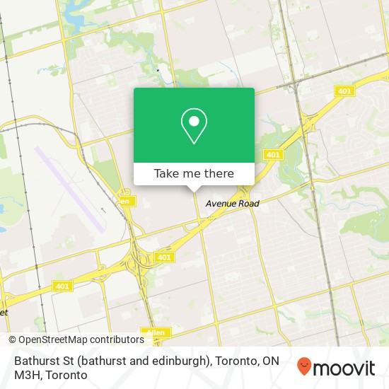 Bathurst St (bathurst and edinburgh), Toronto, ON M3H map