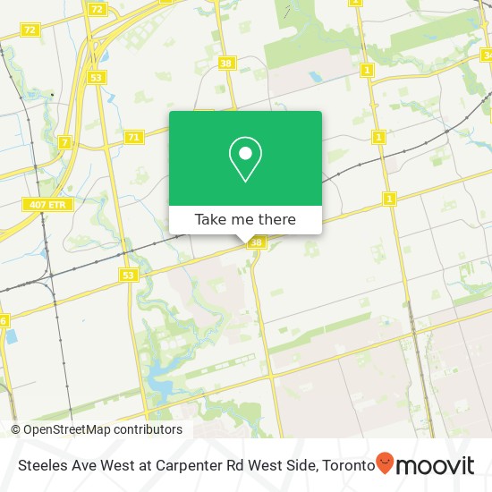 Steeles Ave West at Carpenter Rd West Side map