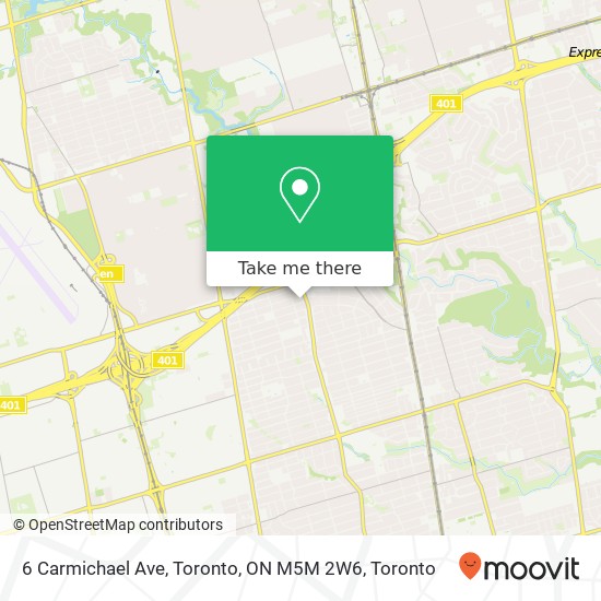 6 Carmichael Ave, Toronto, ON M5M 2W6 map