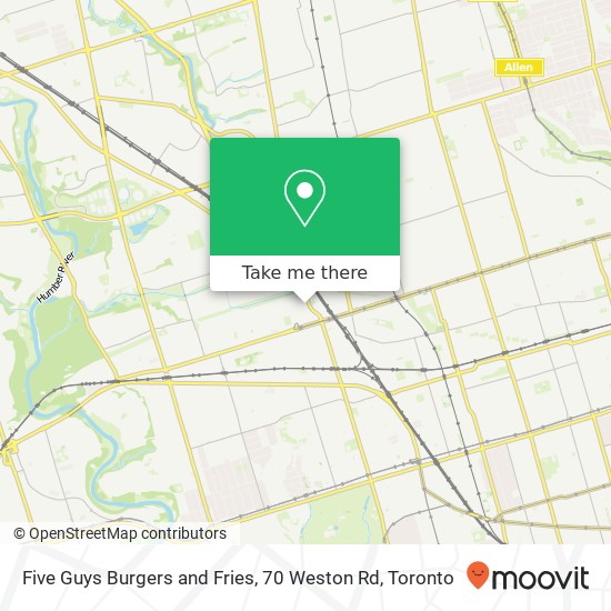Five Guys Burgers and Fries, 70 Weston Rd map