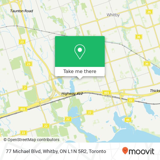 77 Michael Blvd, Whitby, ON L1N 5R2 map