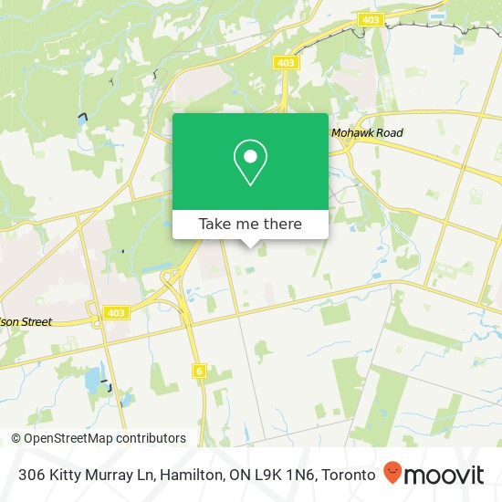 306 Kitty Murray Ln, Hamilton, ON L9K 1N6 map