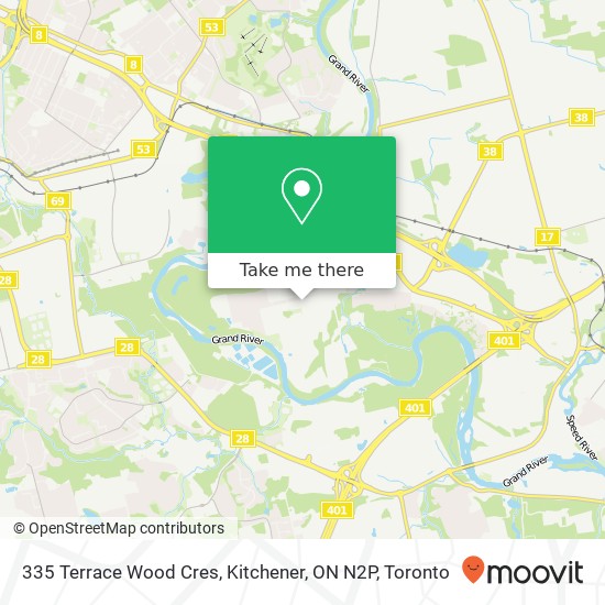 335 Terrace Wood Cres, Kitchener, ON N2P map