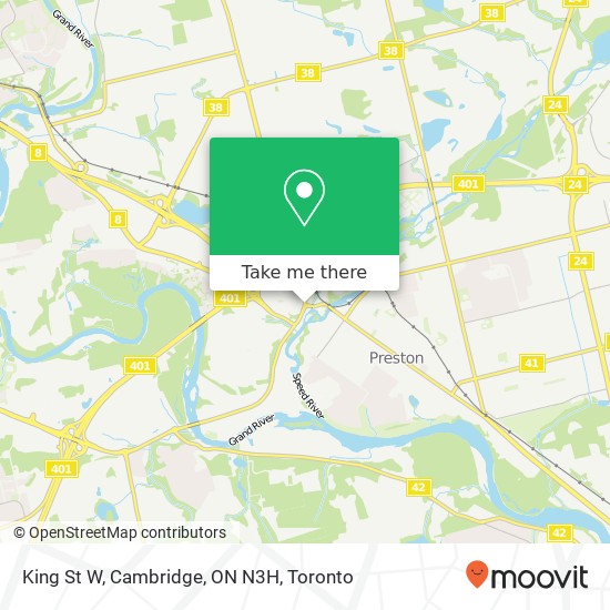 King St W, Cambridge, ON N3H map