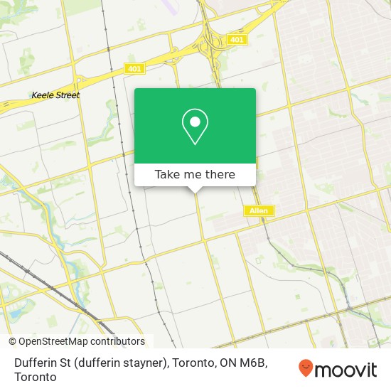 Dufferin St (dufferin stayner), Toronto, ON M6B map