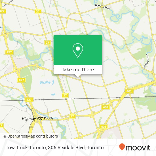 Tow Truck Toronto, 306 Rexdale Blvd map