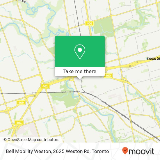 Bell Mobility Weston, 2625 Weston Rd map