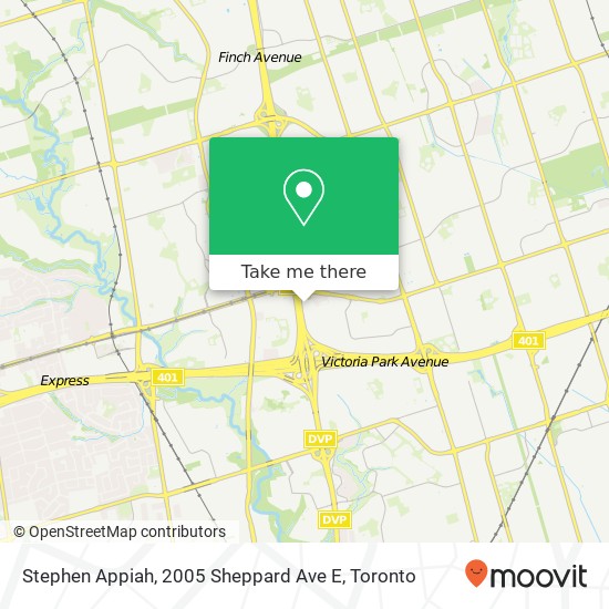 Stephen Appiah, 2005 Sheppard Ave E map