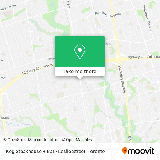 Keg Steakhouse + Bar - Leslie Street map