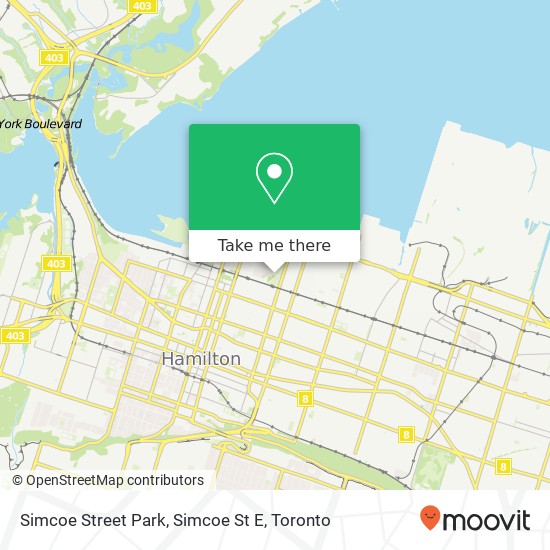 Simcoe Street Park, Simcoe St E map