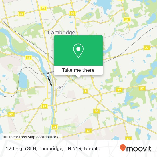 120 Elgin St N, Cambridge, ON N1R map