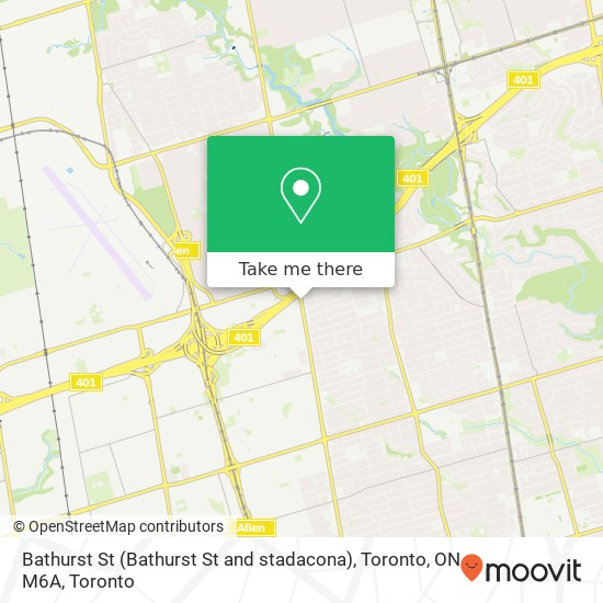 Bathurst St (Bathurst St and stadacona), Toronto, ON M6A map