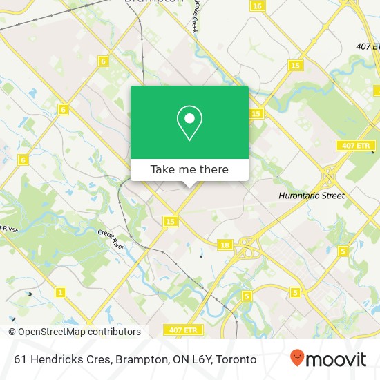 61 Hendricks Cres, Brampton, ON L6Y map