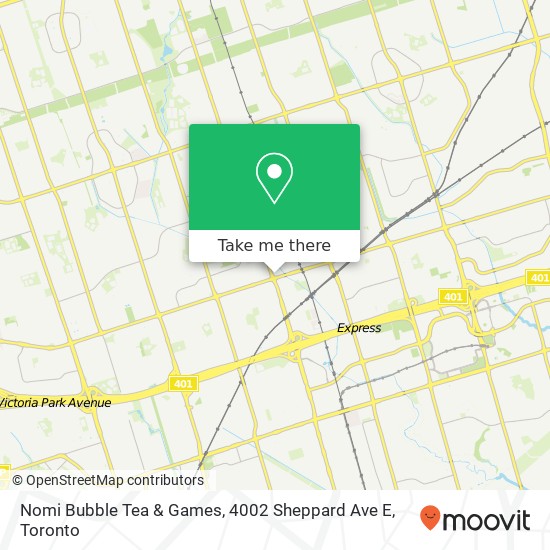 Nomi Bubble Tea & Games, 4002 Sheppard Ave E map