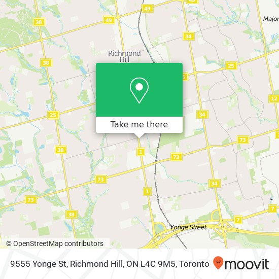 9555 Yonge St, Richmond Hill, ON L4C 9M5 map