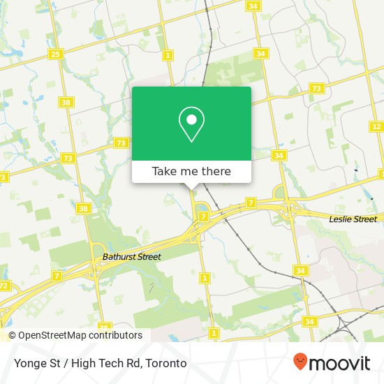 Yonge St / High Tech Rd map