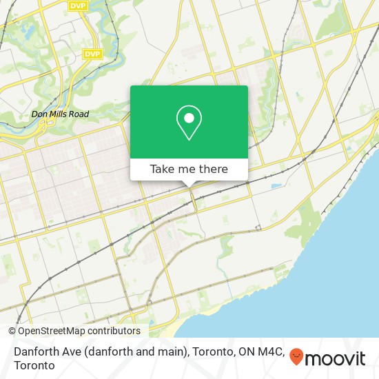 Danforth Ave (danforth and main), Toronto, ON M4C map
