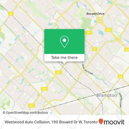 Westwood Auto Collision, 190 Bovaird Dr W map