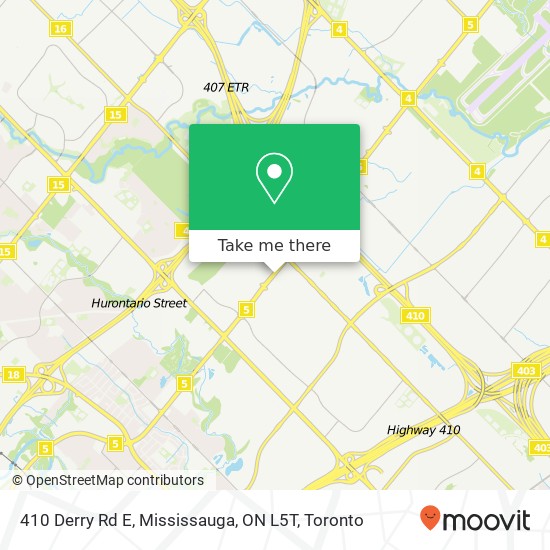 410 Derry Rd E, Mississauga, ON L5T map