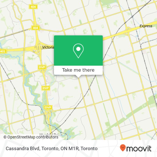 Cassandra Blvd, Toronto, ON M1R map