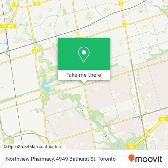 Northview Pharmacy, 4949 Bathurst St map