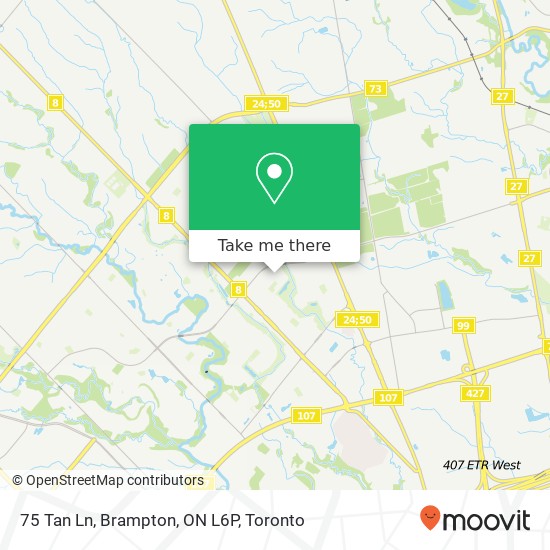 75 Tan Ln, Brampton, ON L6P map