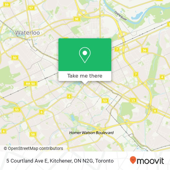 5 Courtland Ave E, Kitchener, ON N2G map