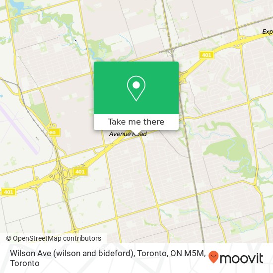 Wilson Ave (wilson and bideford), Toronto, ON M5M map