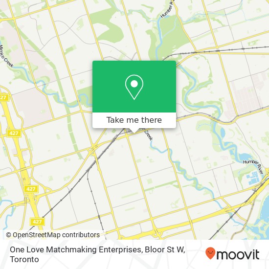 One Love Matchmaking Enterprises, Bloor St W map