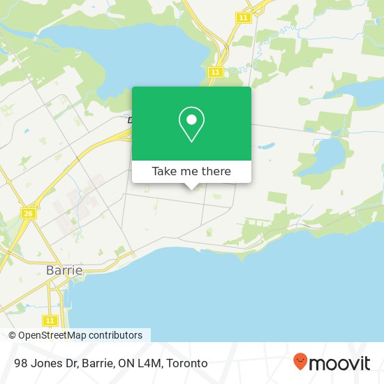 98 Jones Dr, Barrie, ON L4M map